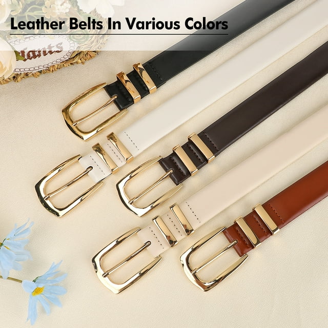 SUOSDEY Ladies Leather Belt with Gold Buckle,Plus Size Women Waist Bel – My  Store