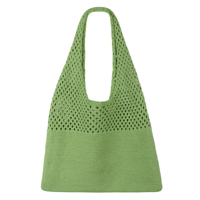 SUOSDEY Beach Tote Bag for Women, Crochet Boho Tote Bag Aesthetic Mesh Shoulder Bag for Summer Vacation