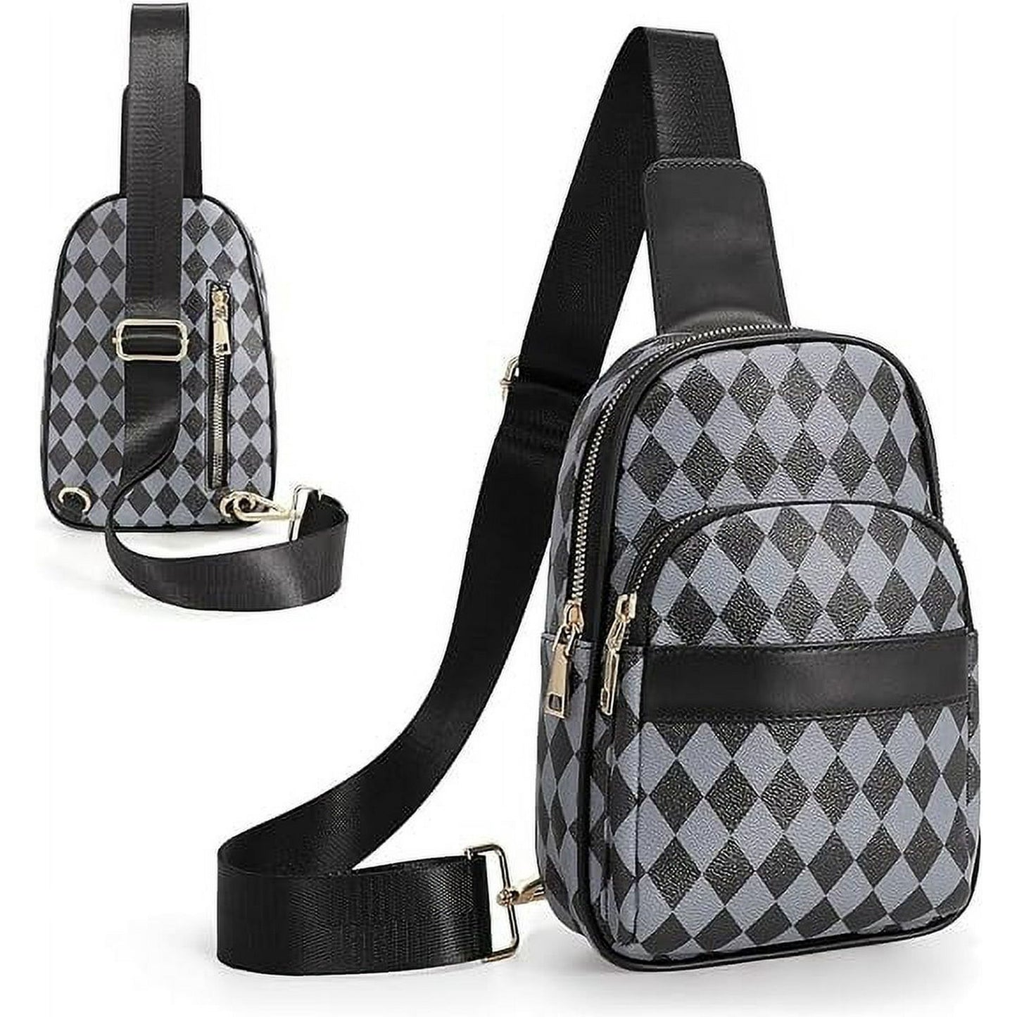 SUOSDEY Sling Bag for Women Fashionable Small Crossbody Checkered Belt Shoulder Backpack Christmas Gifts