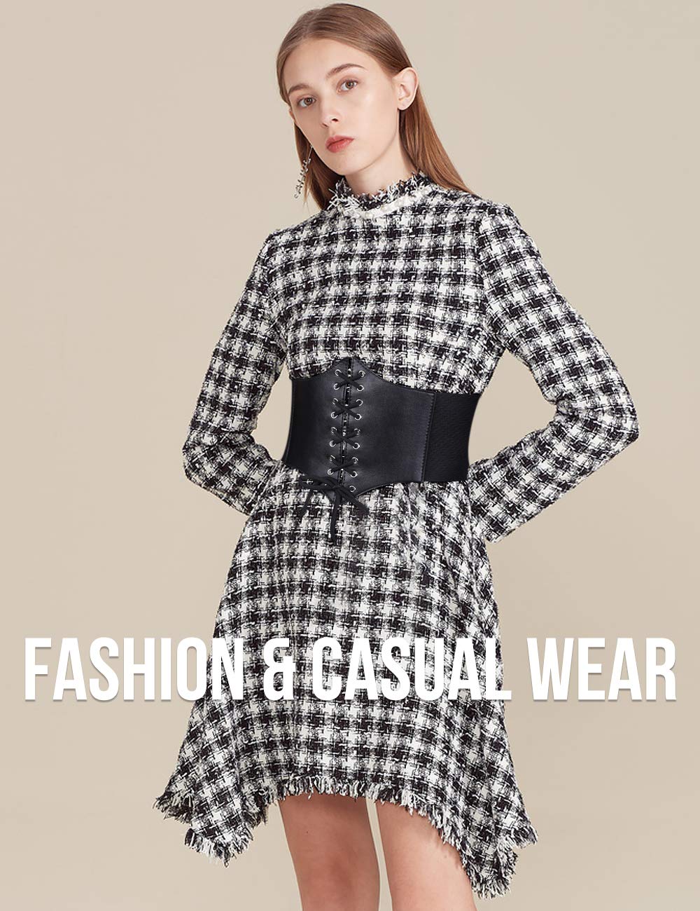 S/L Women's Skirt Decorative Belt Fashion Corsets Female Elastic Wide  Girdle Luxury Woman Leather Belts Gothic Style Waistband